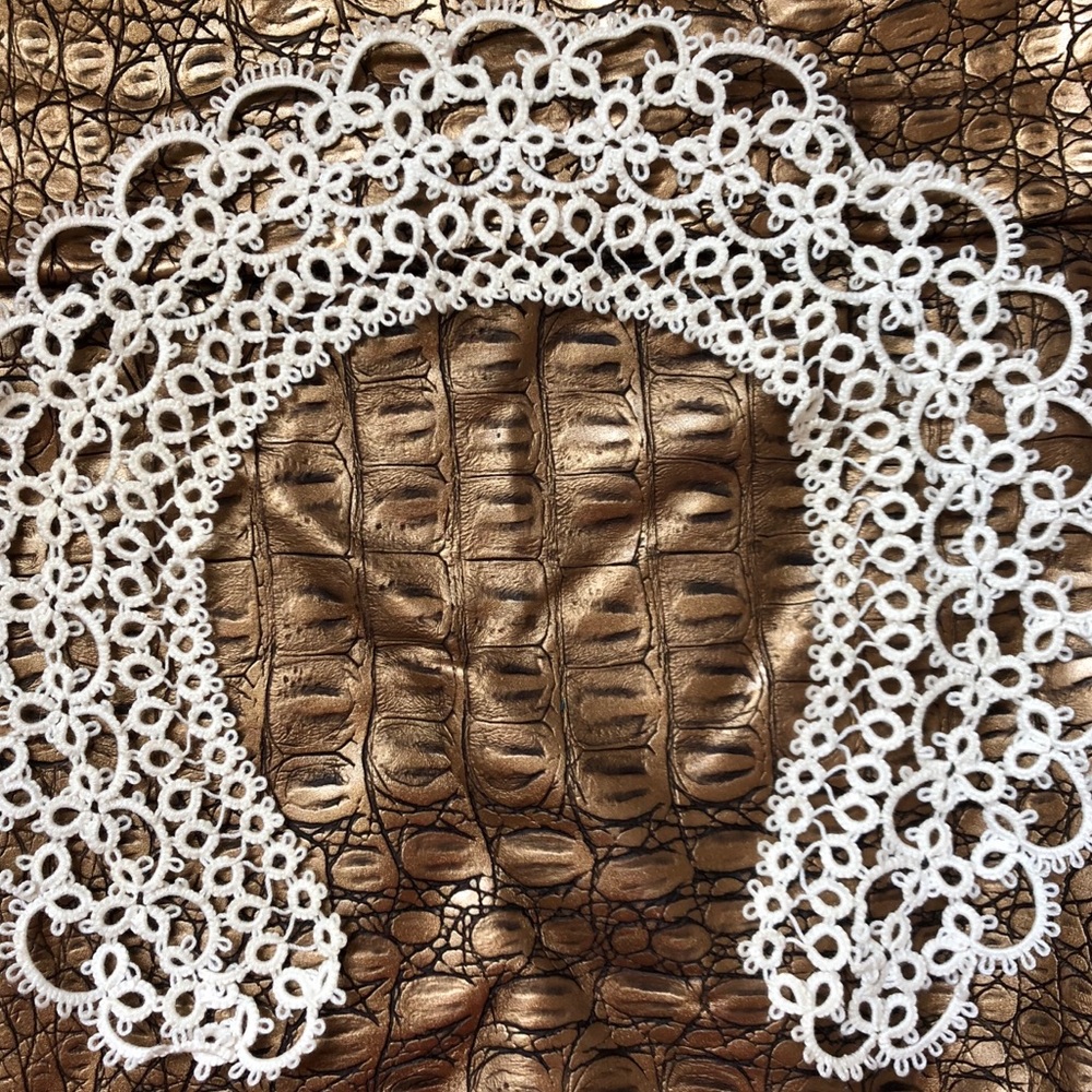 Handmade retro vintage crochet collar